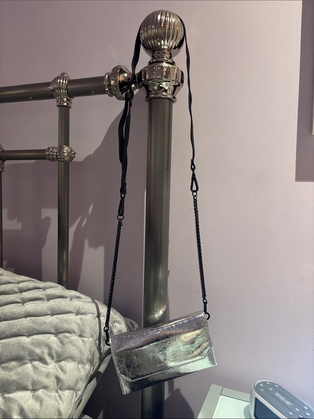 Kendall & Kylie Metallic Lavender Silver Crossbody